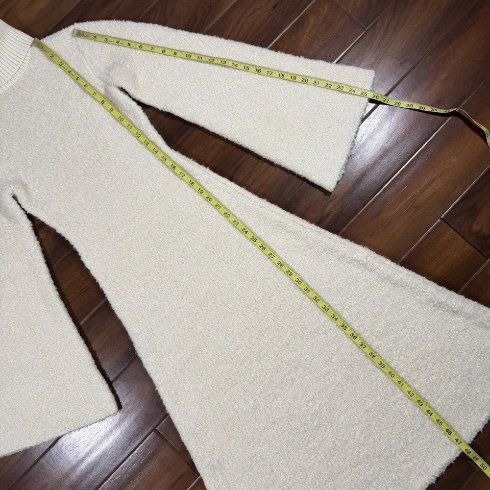 GRLFRND Size XS Ivory Maeko Boucle Thick Knit Midi Sweater Dress Bell Sleeve - Picture 5 of 10